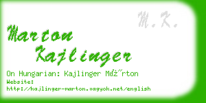 marton kajlinger business card